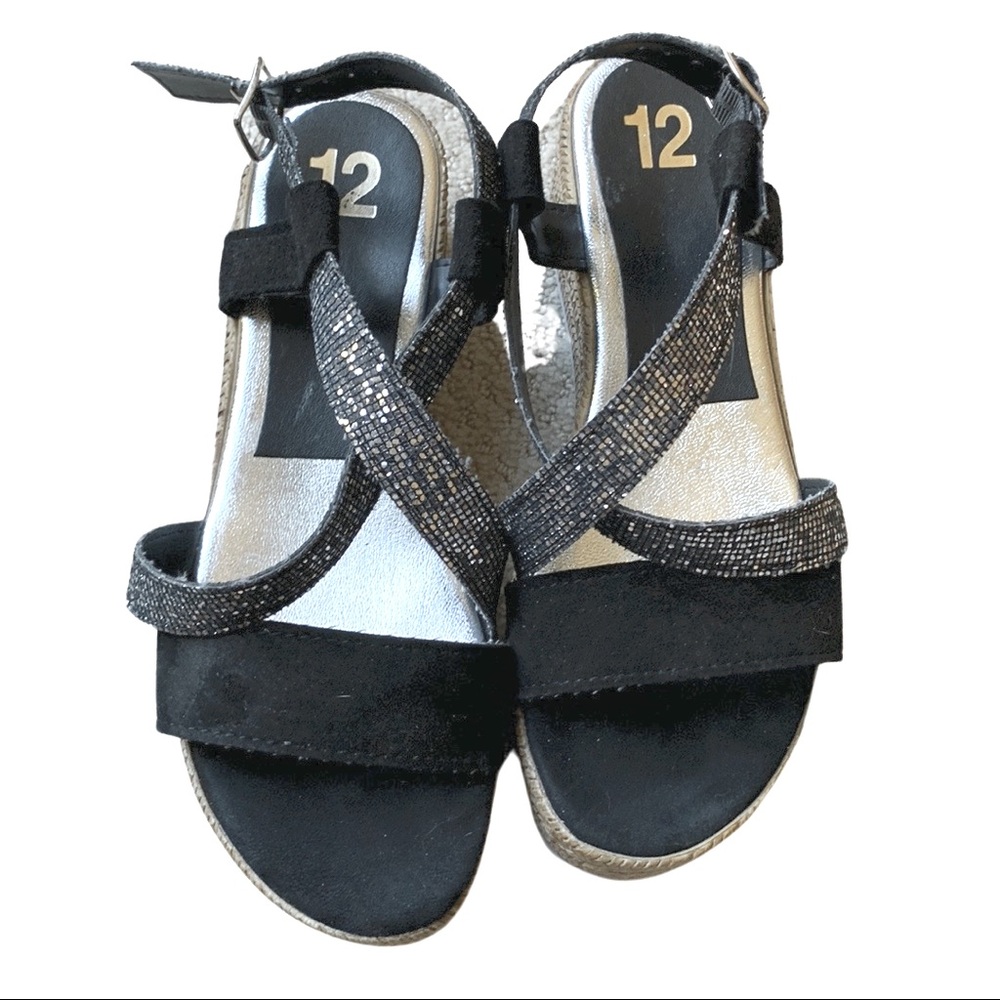 Silver sparkle sandals. Size 38 euro (fits like 7.5)